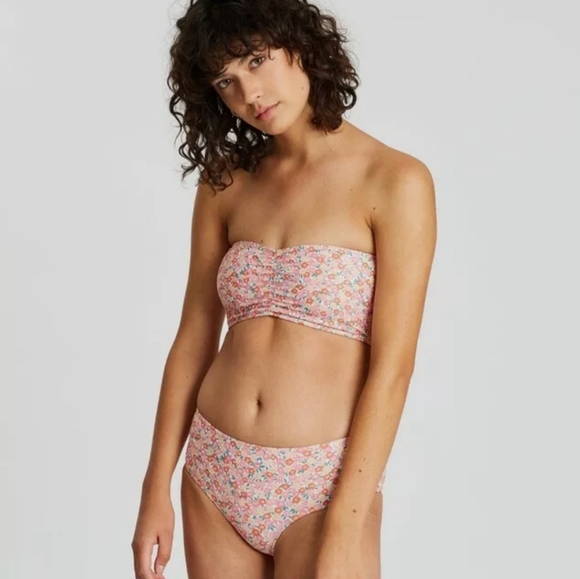 Faithfull Brand Jude Mathiola Floral Ditsy Print Bandeau Swimsuit Bikini Set S 8 - Picture 5 of 12